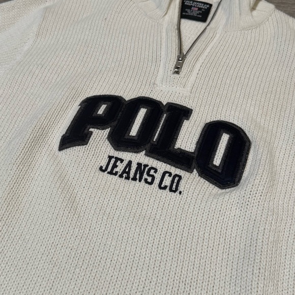 Vintage polo jeans Co. Ralph Lauren quarter zip sweater XL - Picture 2 of 11